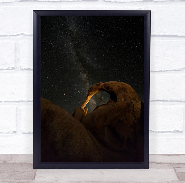 Milky Way Stars Sky Night Arch Rock Mobius Alabama Hills Wall Art Print