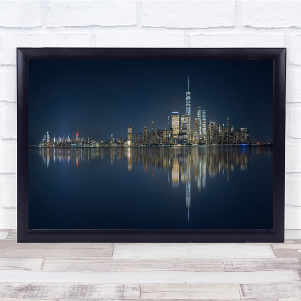Panorama Architecture Night Landscape Reflection Skyline Wall Art Print