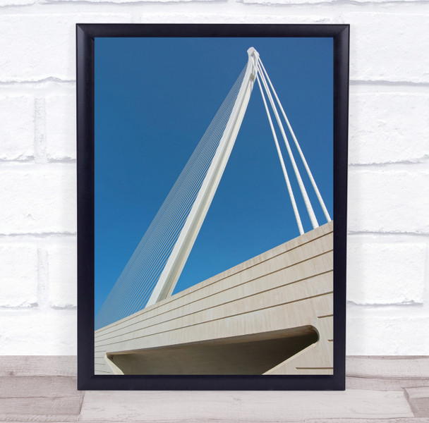 Architecture Bridge Harp Mast Concrete Abstract Sailing Wall Art Print