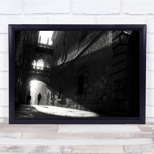 Hearth Of Gothic black and white architecture light ray Wall Art Print