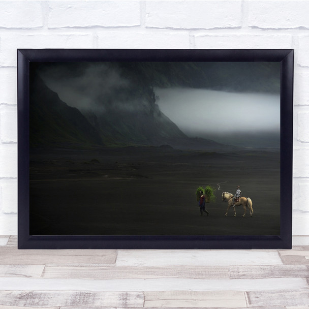 Horse Rider Carry Carrying Work Worker Working Mountain Wall Art Print