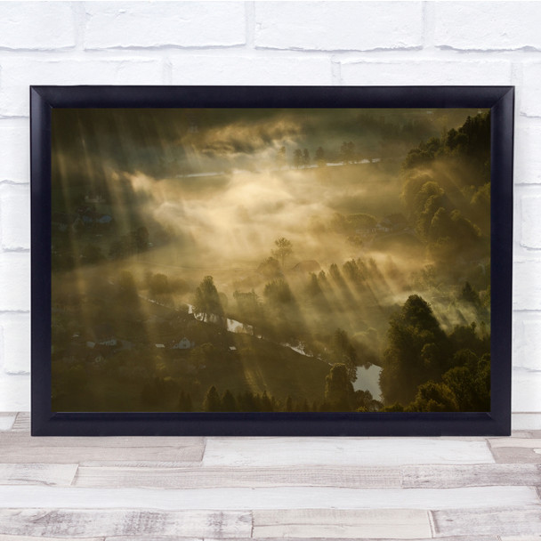 Landscape Atmosphere Light Rays Sunbeams Sunlight Forest Trees Wall Art Print