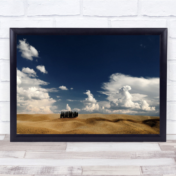 Landscape Clouds Trees Group Isolation Desolation Field Summer Wall Art Print
