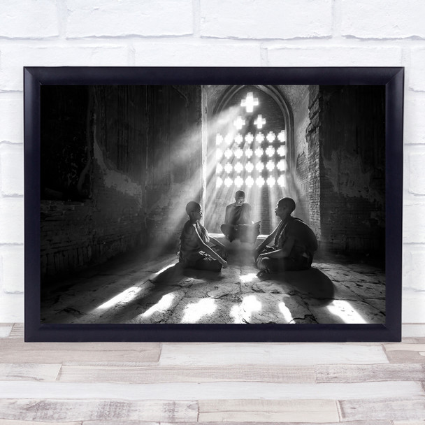 Monk Monks Monastery Holy Spirit Sacred Religious Zen Buddhism Wall Art Print