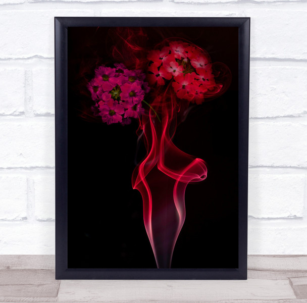 Verbena Flower Incense Smoke Red Flowers Flora Floral Creative Wall Art Print