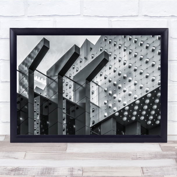 Black White Texture Bubbles Building Wall Art Print