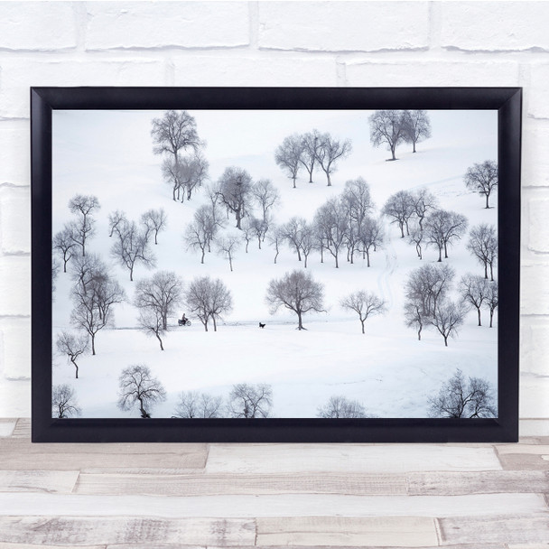 Come Back Home Snowy Trees landscape Wall Art Print