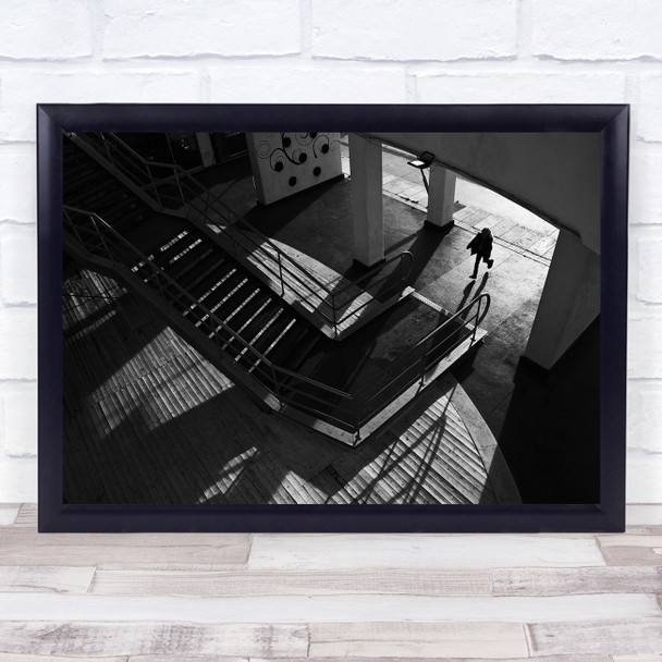 Run staircase shadow building person Wall Art Print