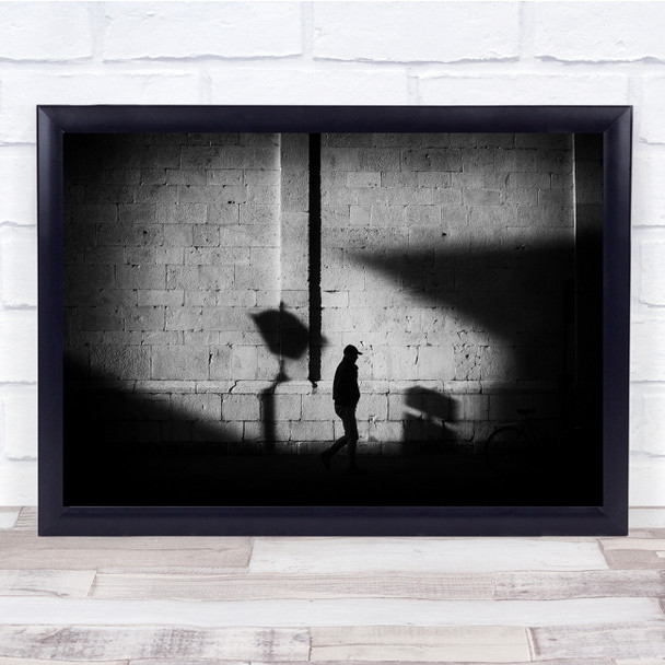 Street Person Man Cap Shadow Ombre 3 Wall Art Print