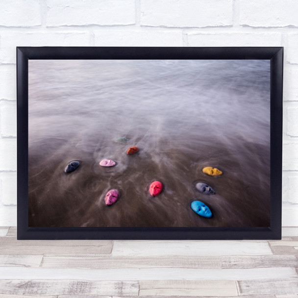 Washed Up Identities colourful Masks Wall Art Print