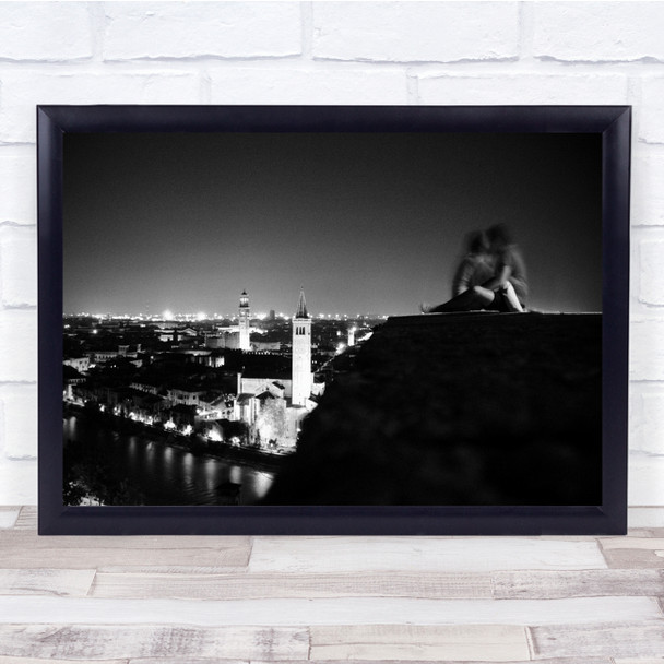 Couple Together On Hill City Lights Wall Art Print