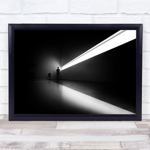 People dark room building light ray Wall Art Print