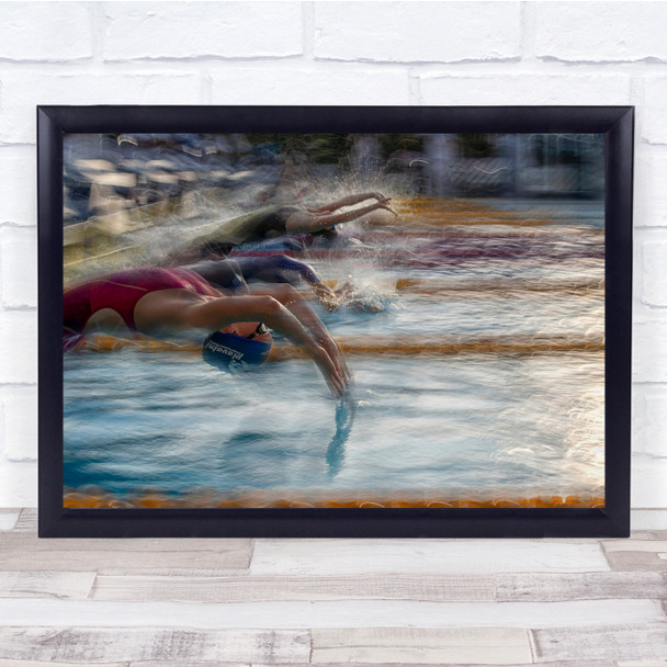 Touch Swimming Splash Sports Events Wall Art Print