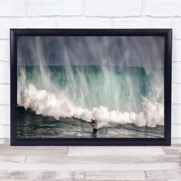 Waves Crashing Surfing Person Water Wall Art Print