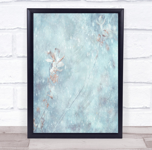 Winter Winds white and pink flower Wall Art Print