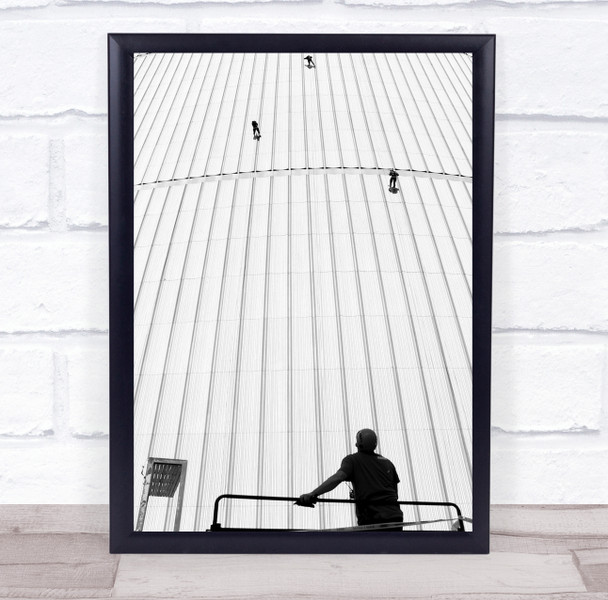 abseiling white building activity Wall Art Print