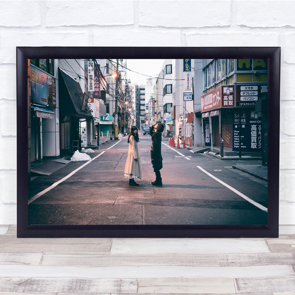 Akihabara Man And Women In Street Wall Art Print