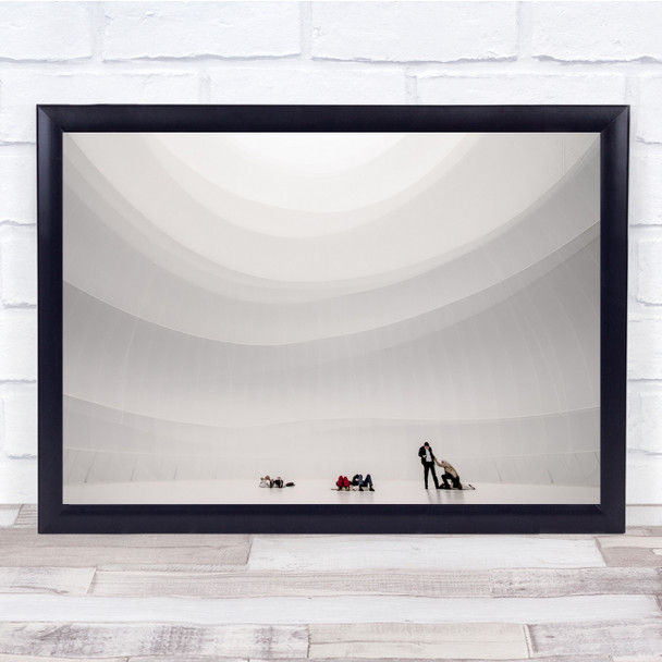 Far away people laying white room Wall Art Print