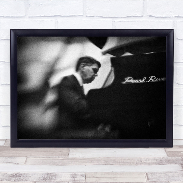 Pianist Piano Jakarta Black White Wall Art Print