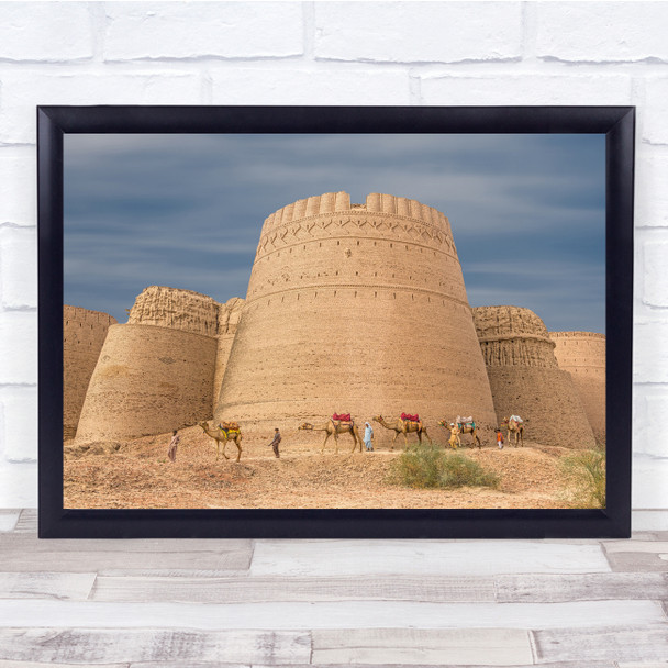 Derawar Fort Guided Camels sand Wall Art Print