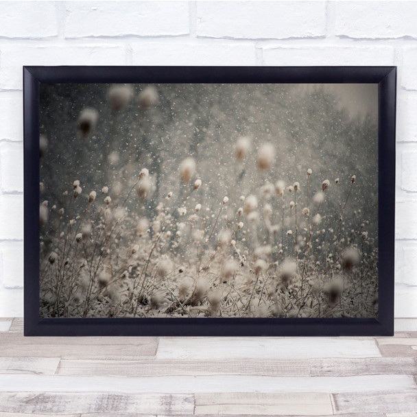 Magical Winter White flower Ash Wall Art Print