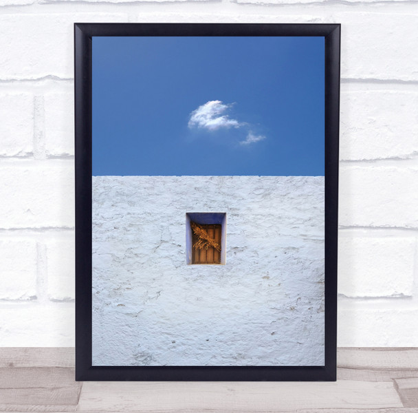 WHITE WALL WOODEN SQUARE CLOUDS Wall Art Print