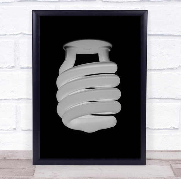 Swirl light bulb close up dark Wall Art Print