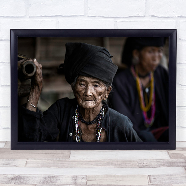 Documentary Hat Old Lady Asia Wall Art Print