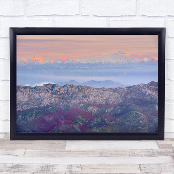 Landscape Mountain Range View Wall Art Print