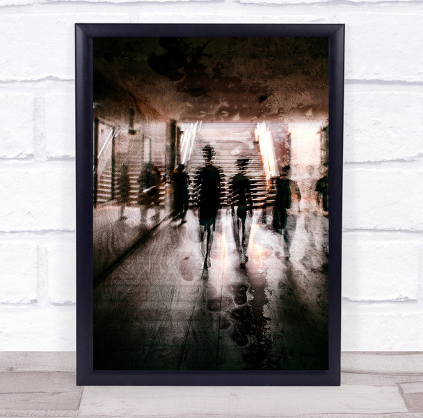 blurry people oil reflection Wall Art Print