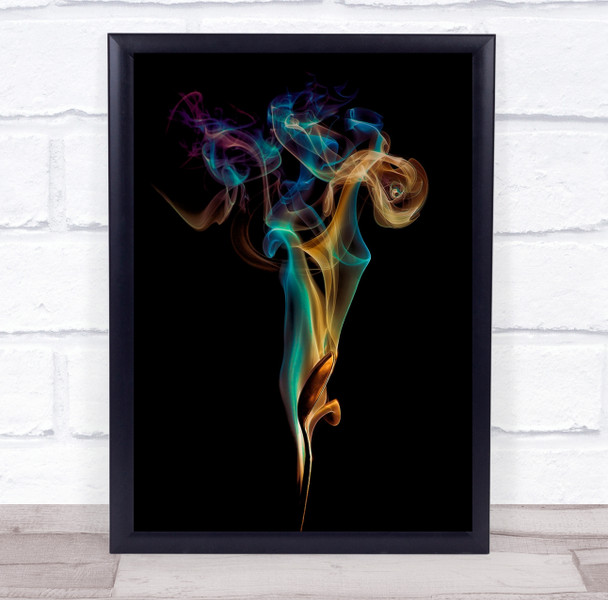 Burning colourful smoke dark Wall Art Print