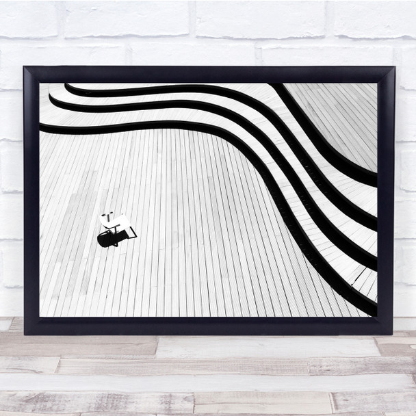 The Chair Stairs Black White Wall Art Print