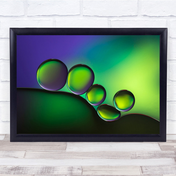 Bubbles In Green And Purple Wall Art Print