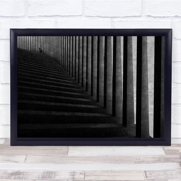 Stairs Black White Large Wall Art Print