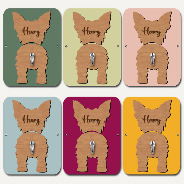 Yorkshire Terrier Dog Lead Holder Leash Hanger Hook Any Colour Personalised Gift