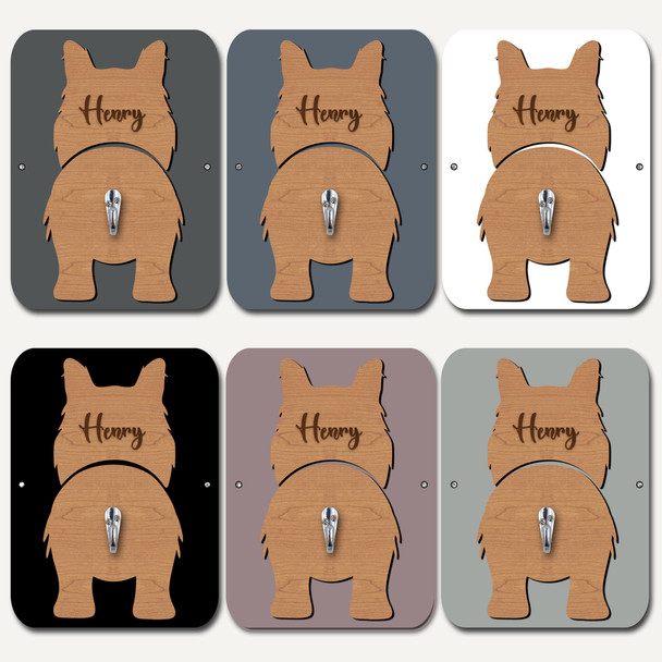 Border Collie Dog Lead Holder Leash Hanger Hook Any Colour Personalised Gift