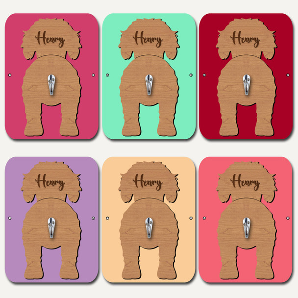 Goldendoodle Dog Lead Holder Leash Hanger Hook Any Colour Personalised Gift