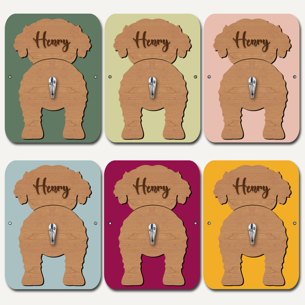 Aussiepoo Dog Lead Holder Leash Hanger Hook Any Colour Personalised Gift