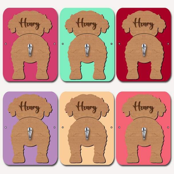 Aussiepoo Dog Lead Holder Leash Hanger Hook Any Colour Personalised Gift