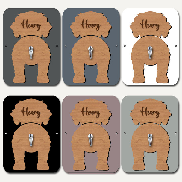 Cavachon Dog Lead Holder Leash Hanger Hook Any Colour Personalised Gift