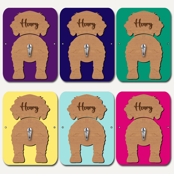 Cavachon Dog Lead Holder Leash Hanger Hook Any Colour Personalised Gift