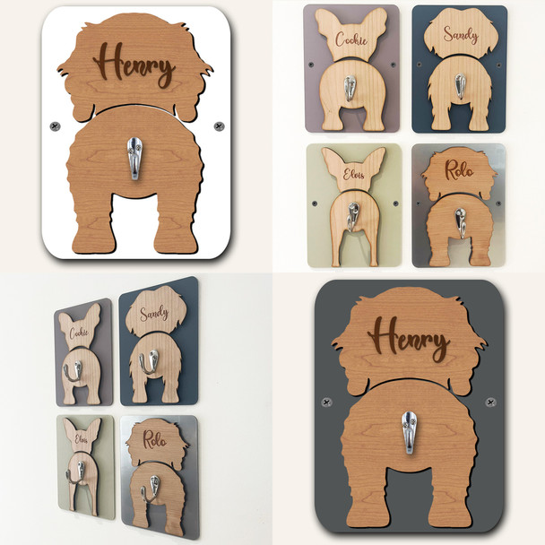 Cockapoo Dog Lead Holder Leash Hanger Hook Any Colour Personalised Gift