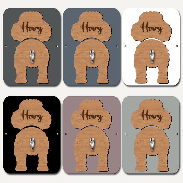 Poodle Dog Lead Holder Leash Hanger Hook Any Colour Personalised Gift