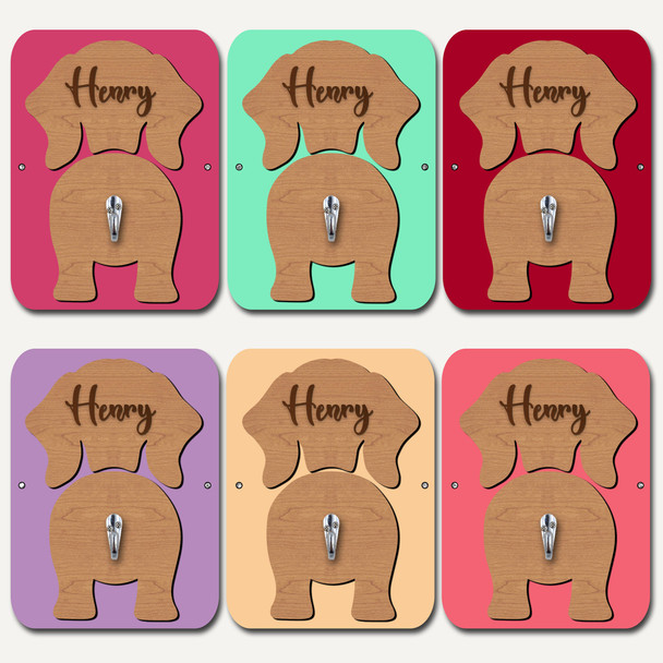 Wiener Dog Lead Holder Leash Hanger Hook Any Colour Personalised Gift
