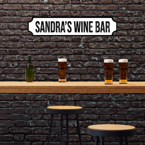 Your Name Wine Bar Any Colour Any Text 3D Train Style Street Home Sign