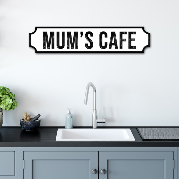 Mum's Cafe Family Kitchen Any Colour Any Text 3D Train Style Street Home Sign