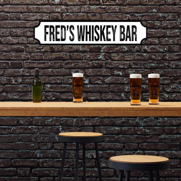 Your Name Whiskey Bar Pub Any Colour Any Text 3D Train Style Street Home Sign