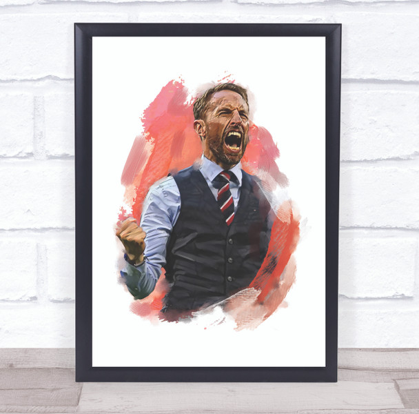 Footballer Gareth Southgate Football Player Watercolour Wall Art Print