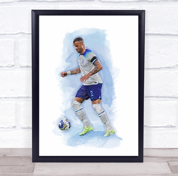 Footballer Kyle Walker Football Player Watercolour Wall Art Print