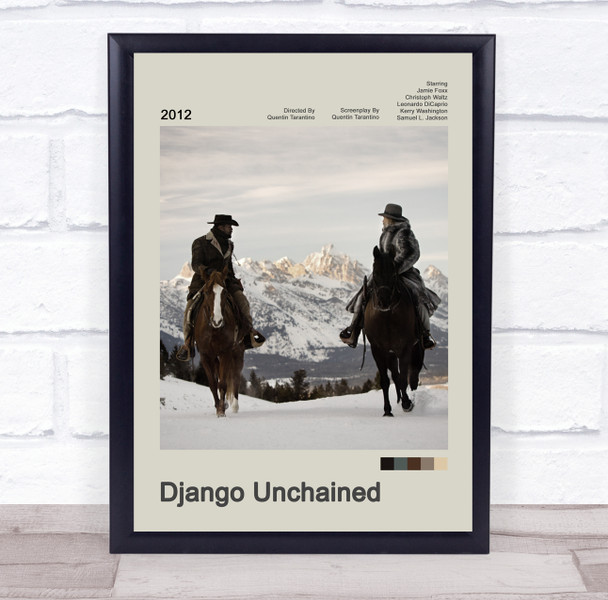 Django Unchained Movie Polaroid Vintage Film Wall Art Poster Print